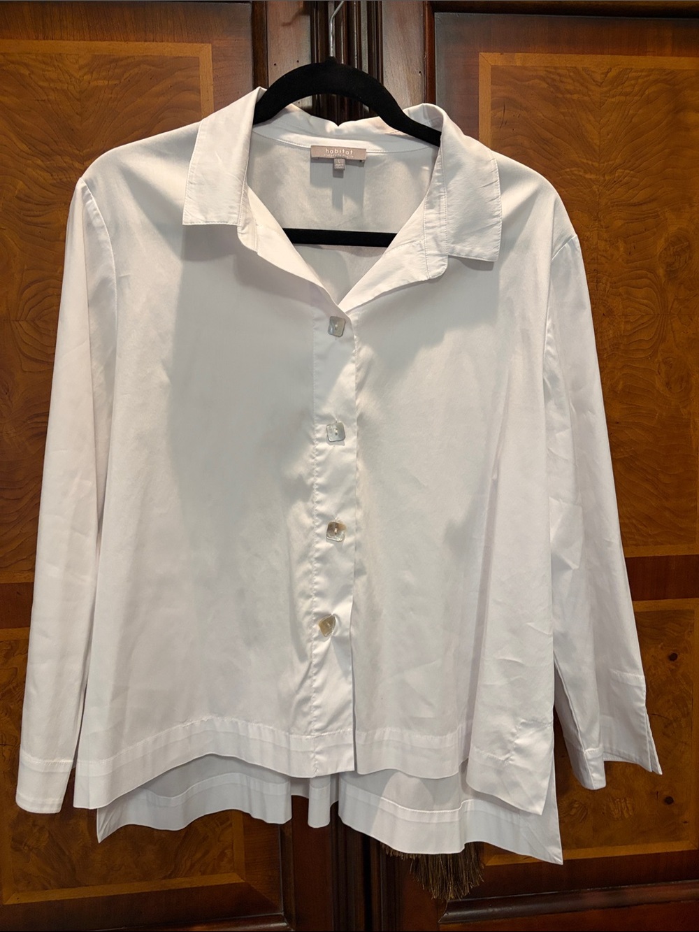 Habitat White Casual Button-Down Shirt